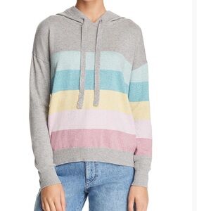 Striped cotton/cashmere hoodie sweater from Minnie rose